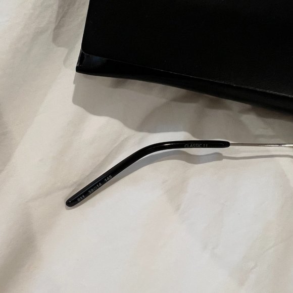 SAINT LAURENT CLASSIC SL11 AVIATOR SUNGLASSES WITH IRON BRIDGE - OXIDIZED SILVER - Picture 4 of 5